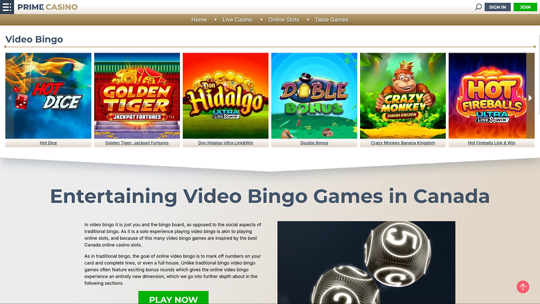 Prime Casino — Bingo