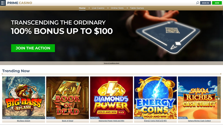 Prime Casino — Homepage