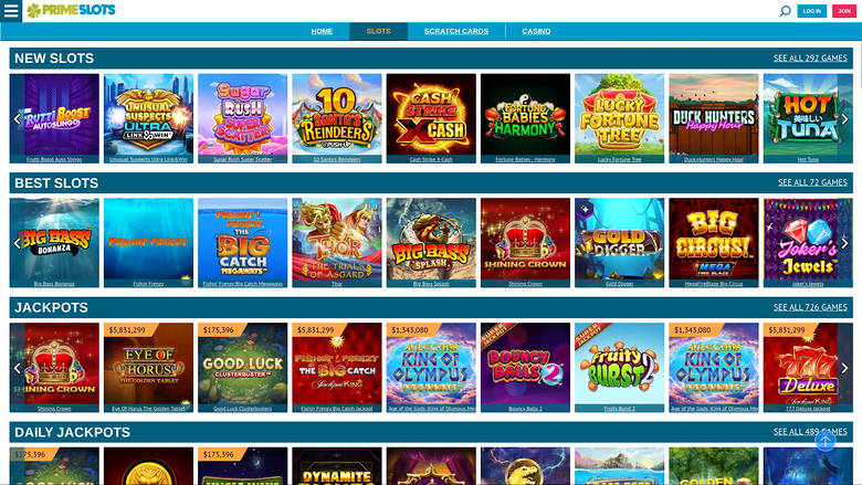 Prime Slots — Games lobby