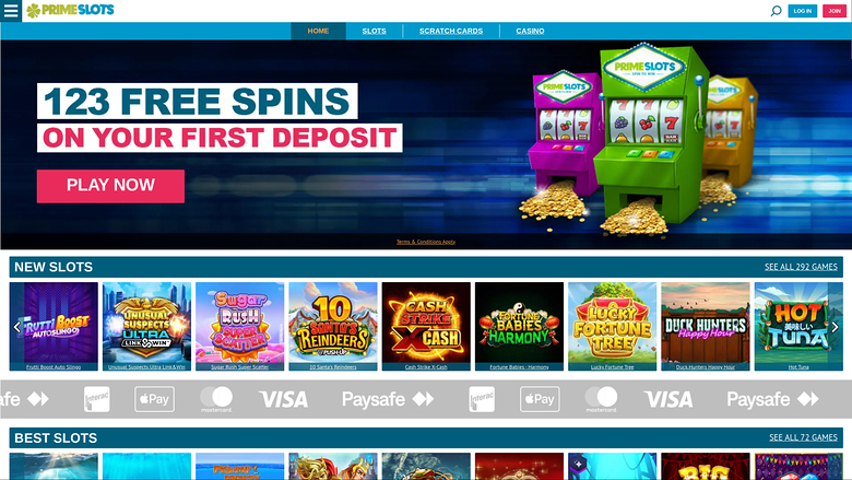 Prime Slots — Homepage