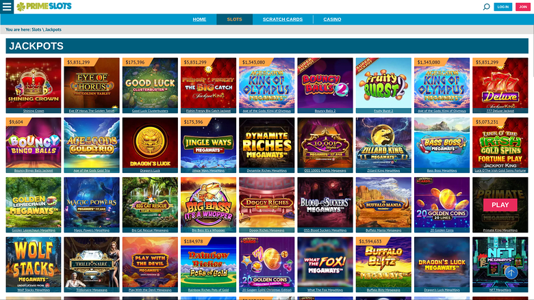 Prime Slots — Jackpot games