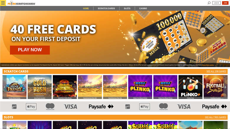 PrimeScratchCards — Homepage