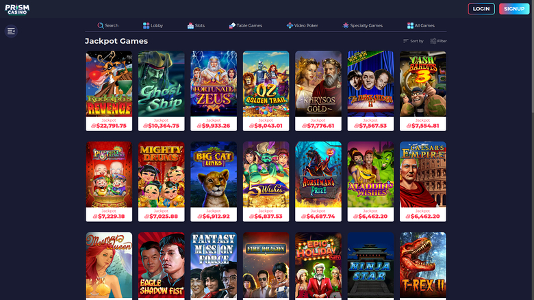 Prism Casino — Jackpot games
