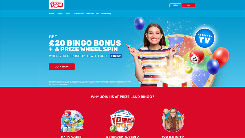 Prize Land Bingo Casino — Homepage