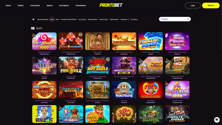 Prontobet Casino — Games lobby