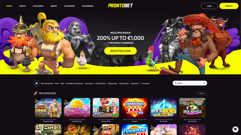 Prontobet Casino — Homepage