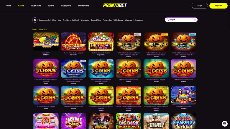 Prontobet Casino — Jackpot games