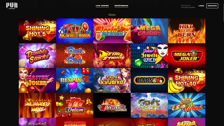 Pub Casino — Games lobby