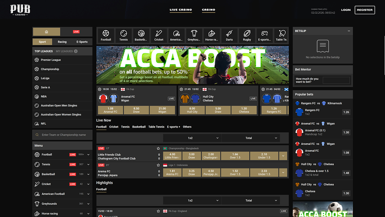 Pub Casino — Sportsbook