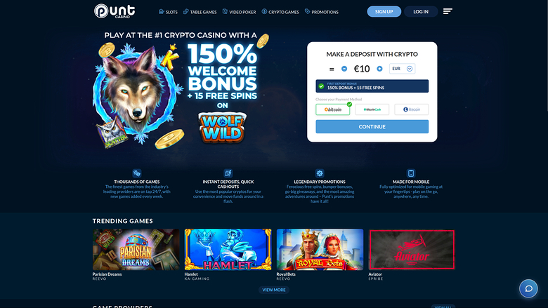 Punt Casino — Homepage