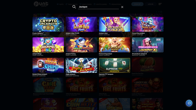 Punt Casino — Jackpot games