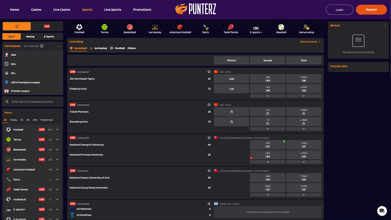 Punterz Casino — Sportsbook