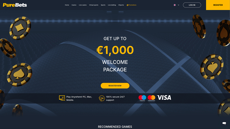 PureBets Casino — Homepage