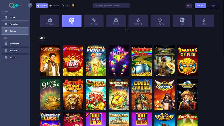 Q88bets — Games lobby
