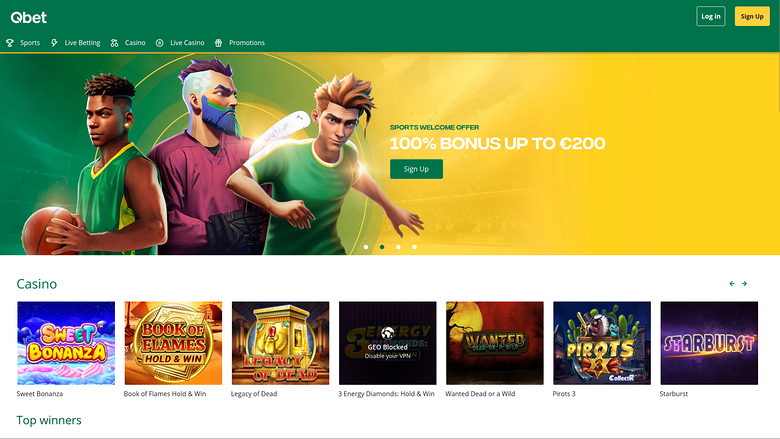 Qbet Casino — Homepage