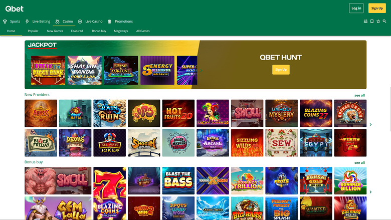 Qbet Casino — Jackpot games
