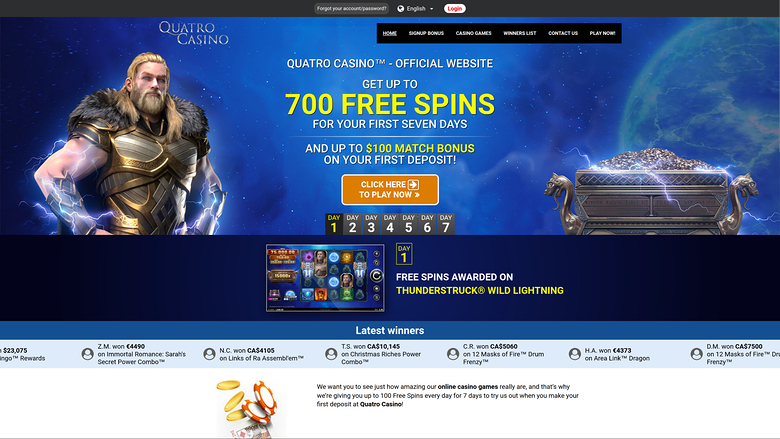 Quatro Casino — Homepage