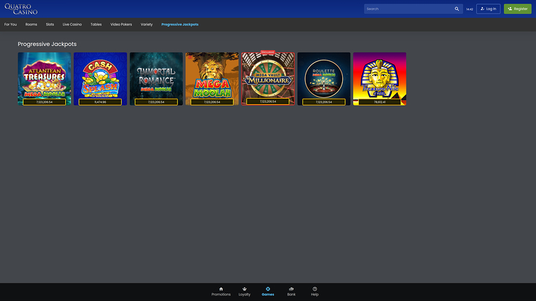 Quatro Casino — Jackpot games