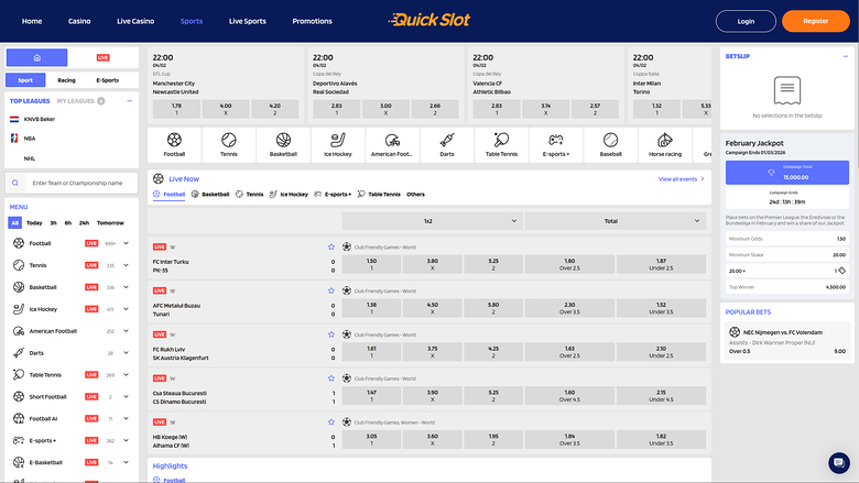 QuickSlot Casino — Sportsbook