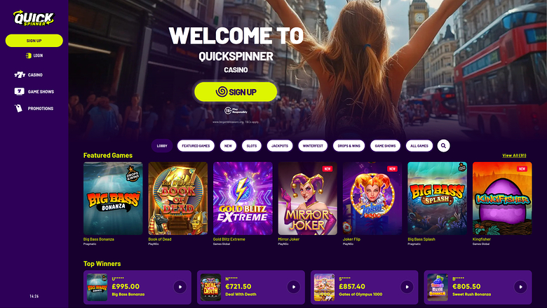 Quickspinner Casino — Homepage