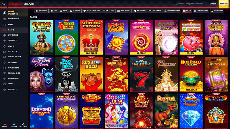 Quickwin Casino — Games lobby