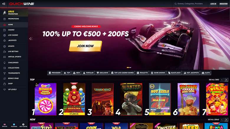 Quickwin Casino — Homepage