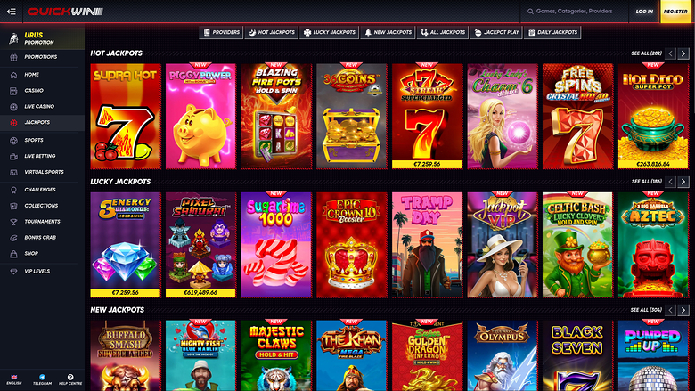 Quickwin Casino — Jackpot games