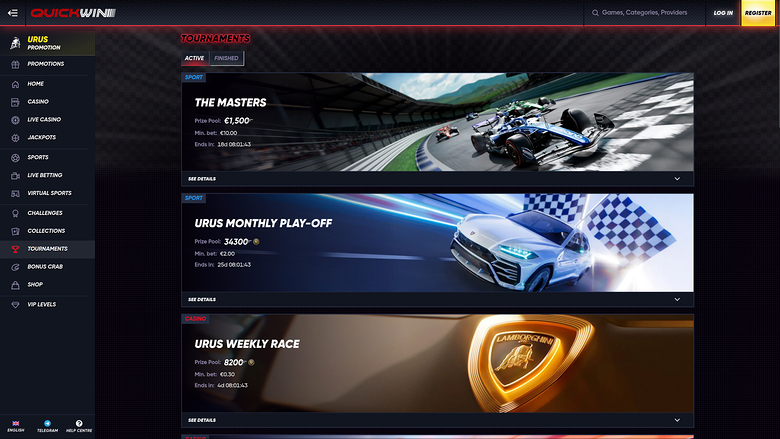 Quickwin Casino — Tournamets
