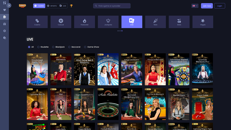 Quid Slots Casino — Live dealer lobby