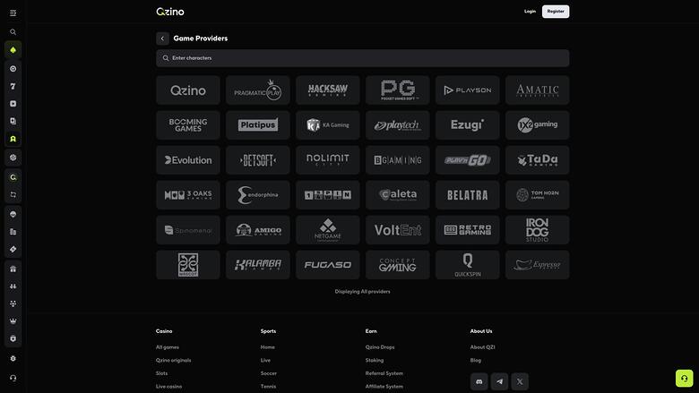 Qzino Casino — Games by studio