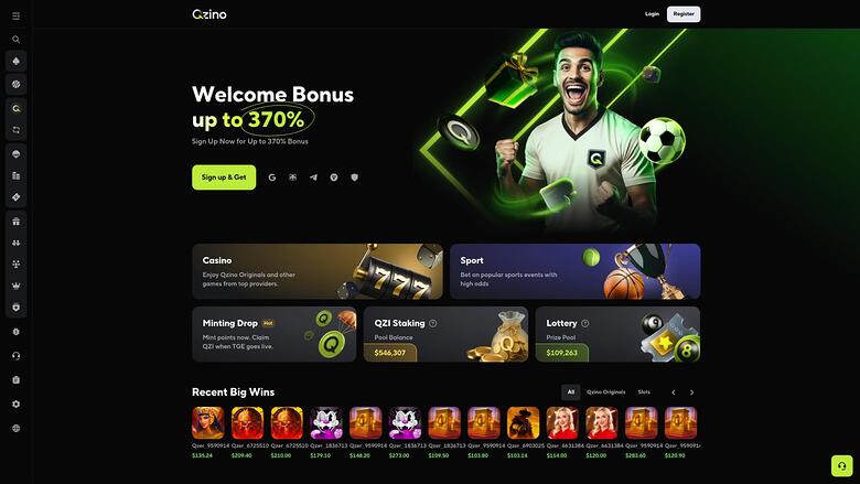 Qzino Casino — Homepage