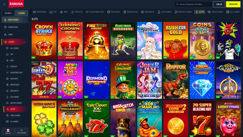 Rabona Casino — Games lobby
