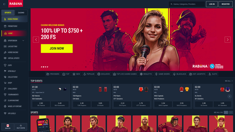Rabona Casino — Homepage