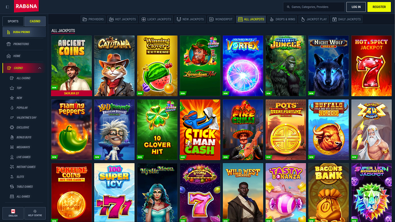 Rabona Casino — Jackpot games