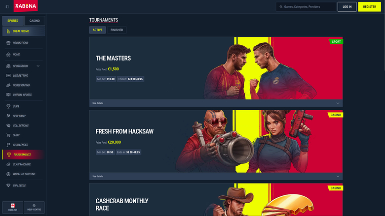 Rabona Casino — Tournaments