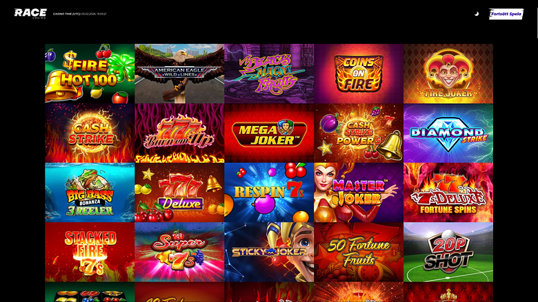 Race Casino — Games lobby