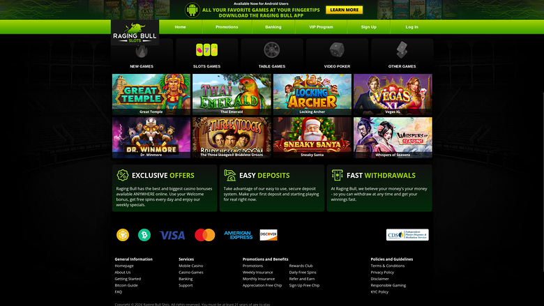 Raging Bull Casino — Games lobby