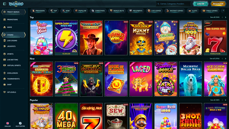 Ragnaro Casino — Games lobby