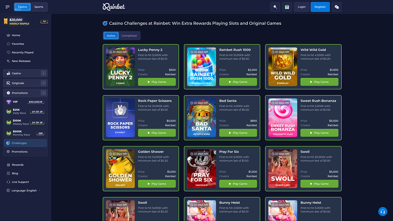 Rainbet Casino — Challenges