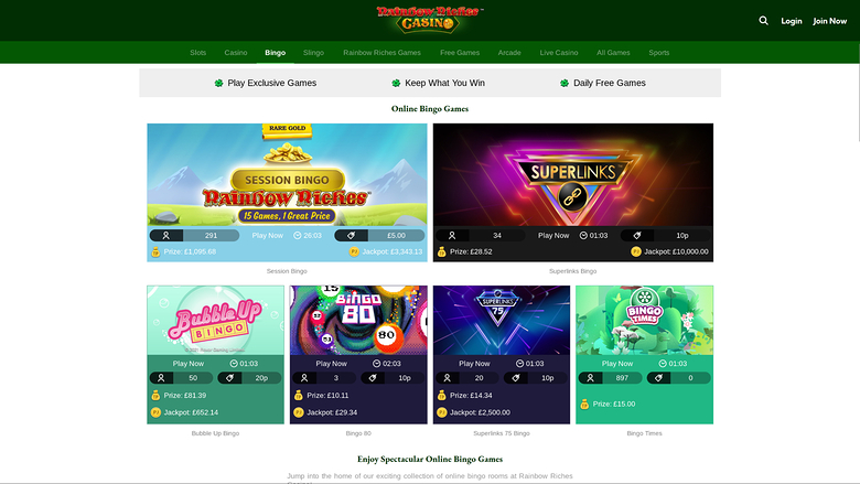 Rainbow Riches Casino — Bingo