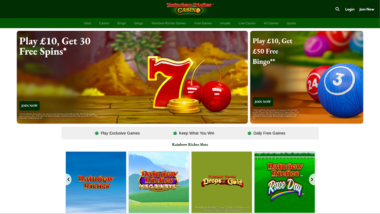 Rainbow Riches Casino — Homepage