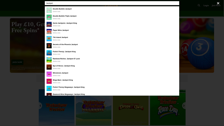 Rainbow Riches Casino — Jackpot games