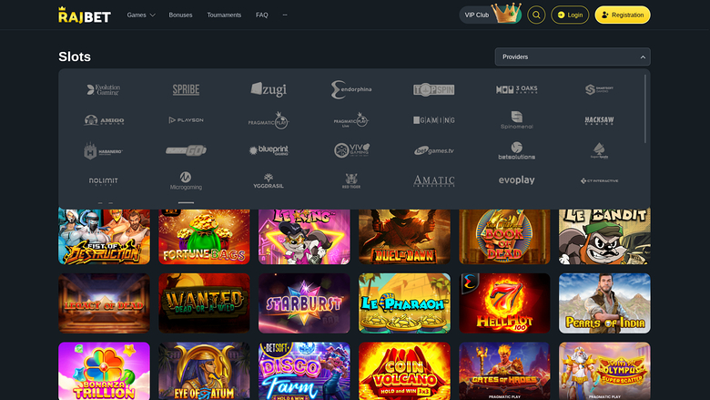 RajBet Casino — Games by studio