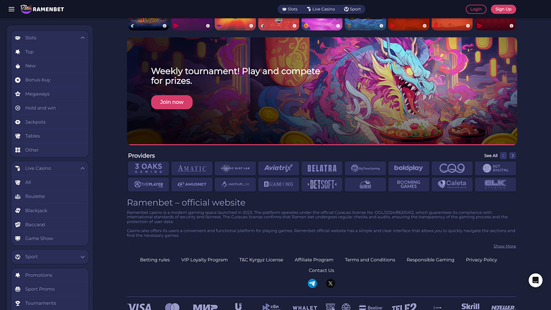RamenBet Casino — Games by studio