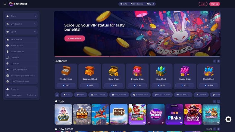 RamenBet Casino — Homepage