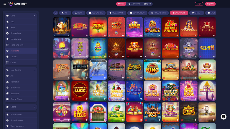 RamenBet Casino — Jackpot games