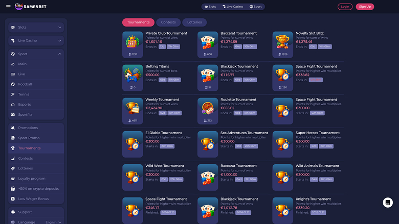 RamenBet Casino — Tournaments