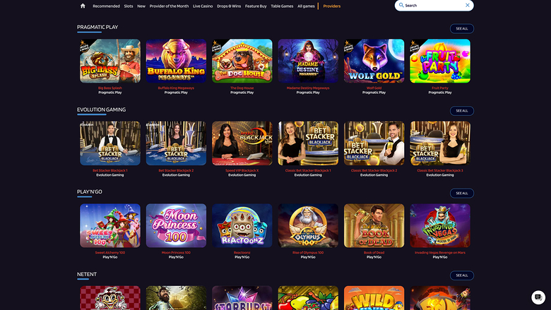 Red Dice Casino — Games by studio