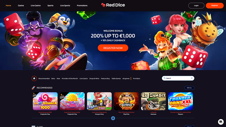Red Dice Casino — Homepage