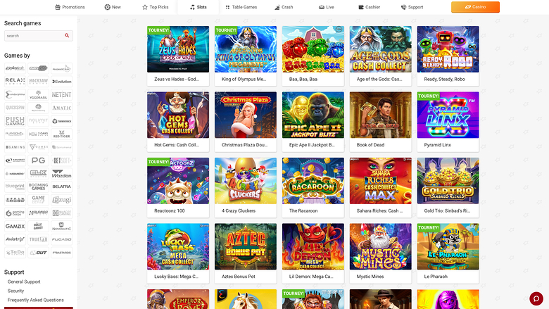 Red Star Casino — Games lobby